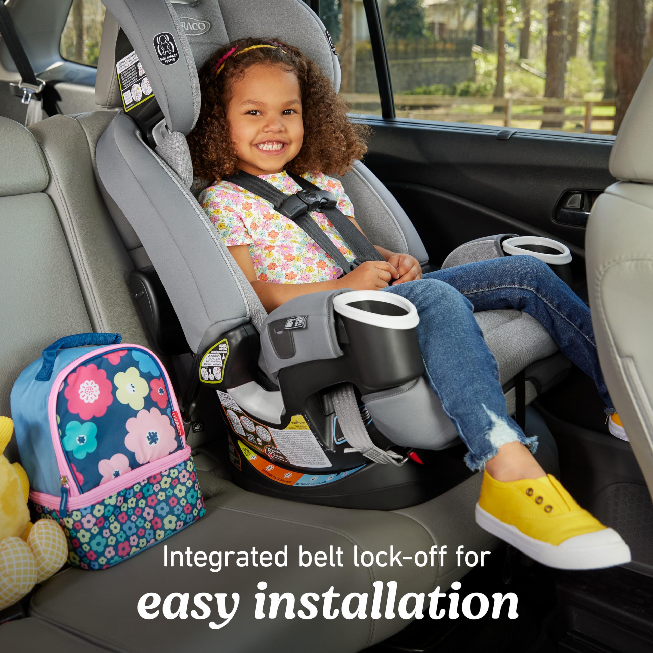 Graco 4Ever DLX 4-in-1 Car Seat, Charlie| Infant to Toddler Car Seat, with 10 Years of Use | Rear-Facing, Forward-Facing and Booster Modes | Safe, Comfortable and Convenient