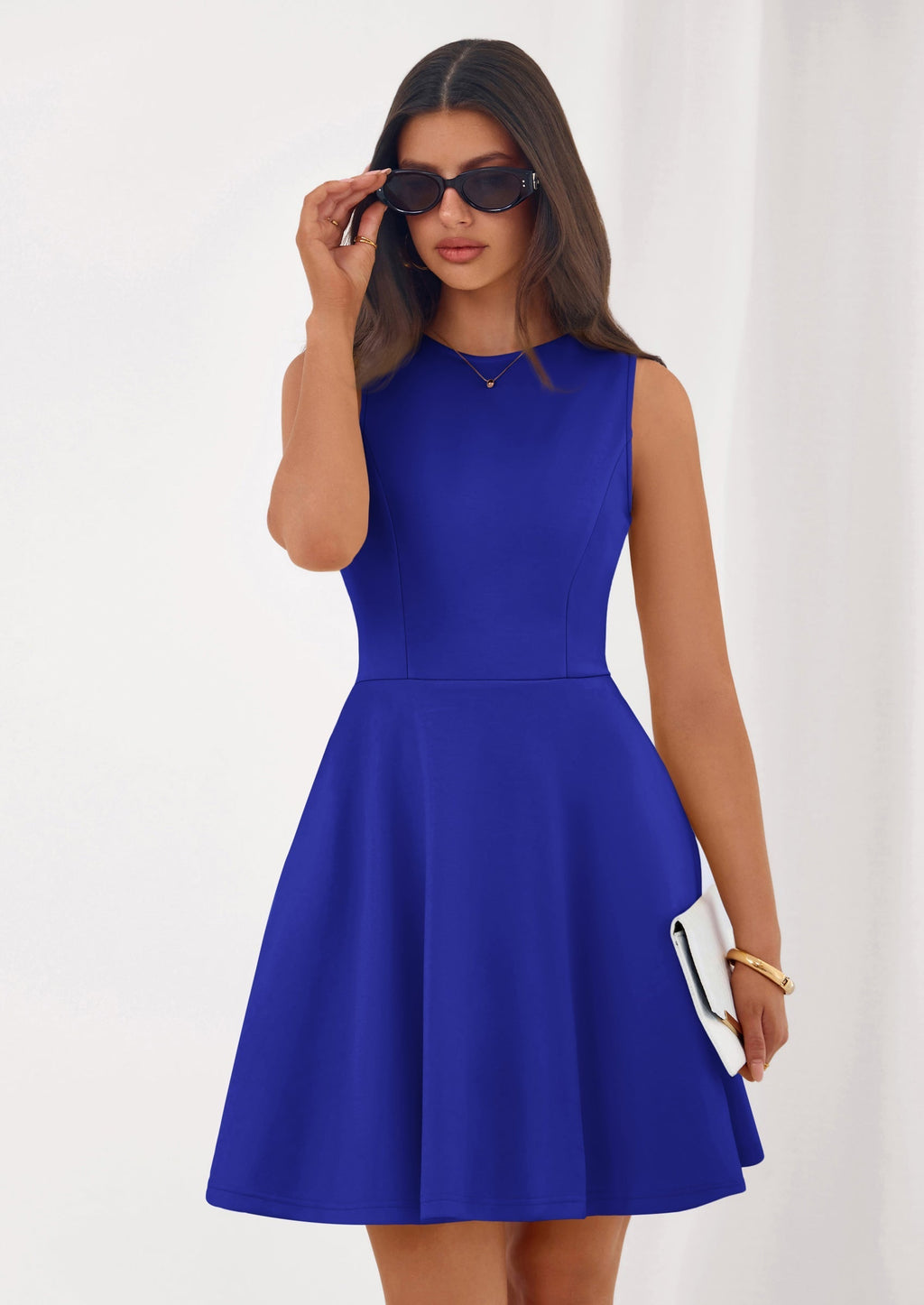 PRETTYGARDEN A Line Dresses for Women Elegant Classy Sleeveless Summer Short Tank Cocktail Party Spring Mini Dress
