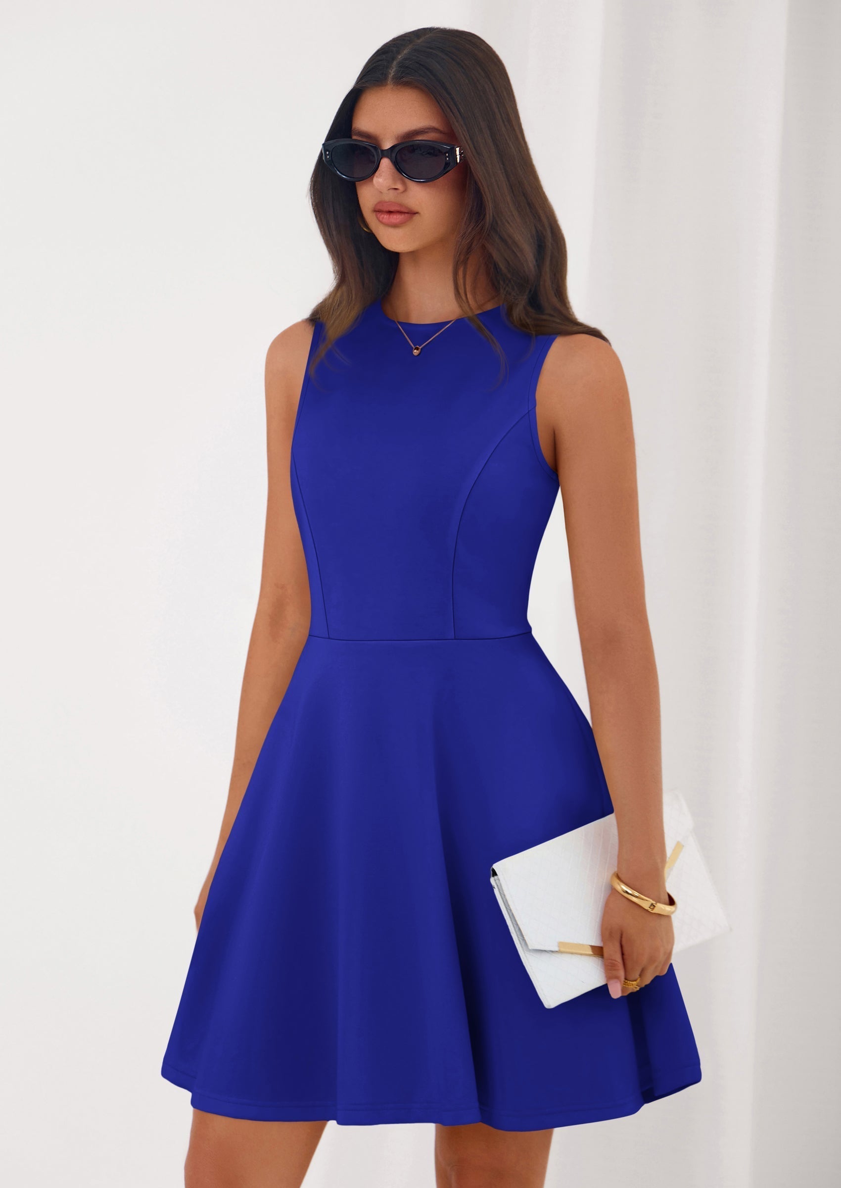 PRETTYGARDEN A Line Dresses for Women Elegant Classy Sleeveless Summer Short Tank Cocktail Party Spring Mini Dress