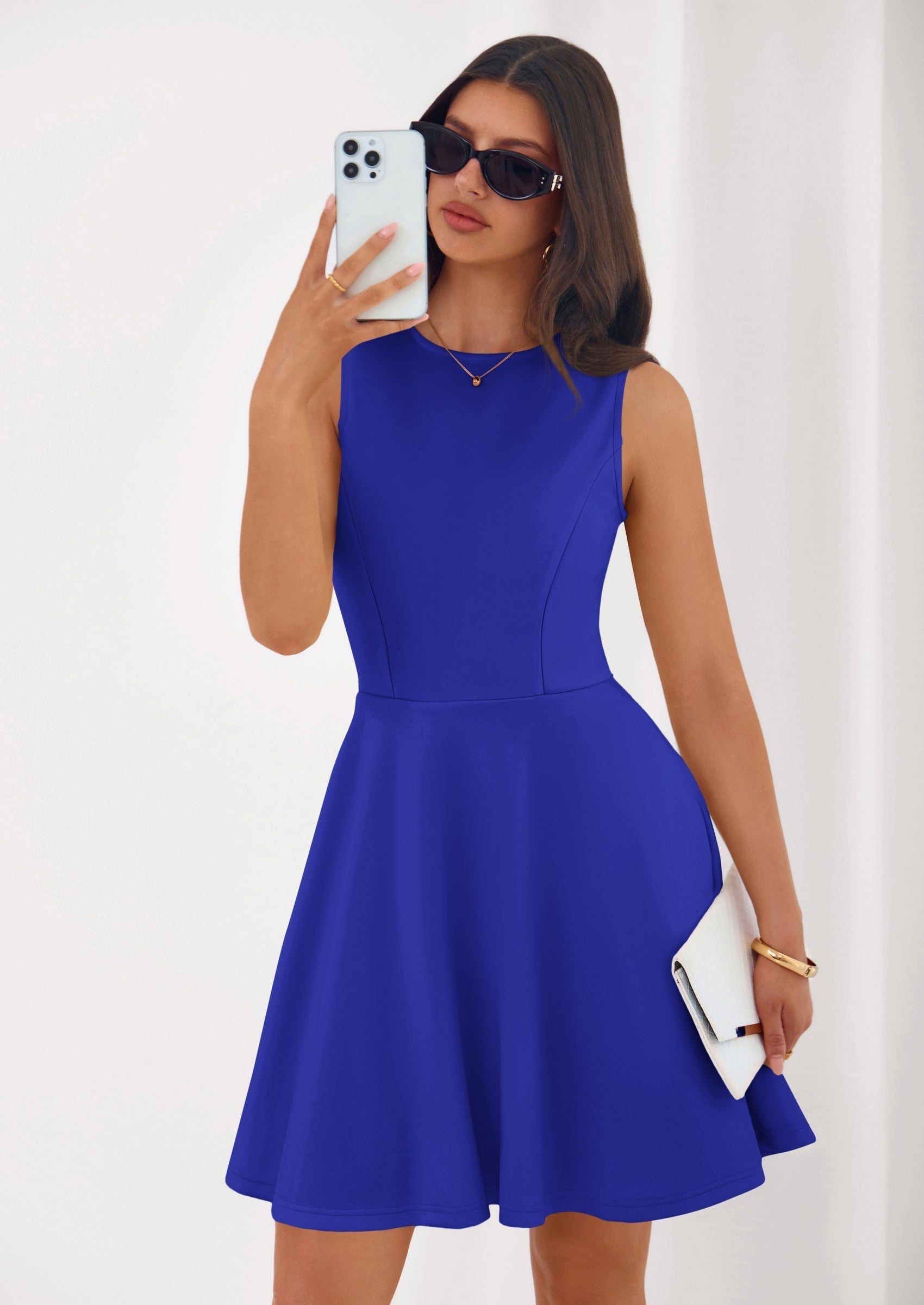 PRETTYGARDEN A Line Dresses for Women Elegant Classy Sleeveless Summer Short Tank Cocktail Party Spring Mini Dress