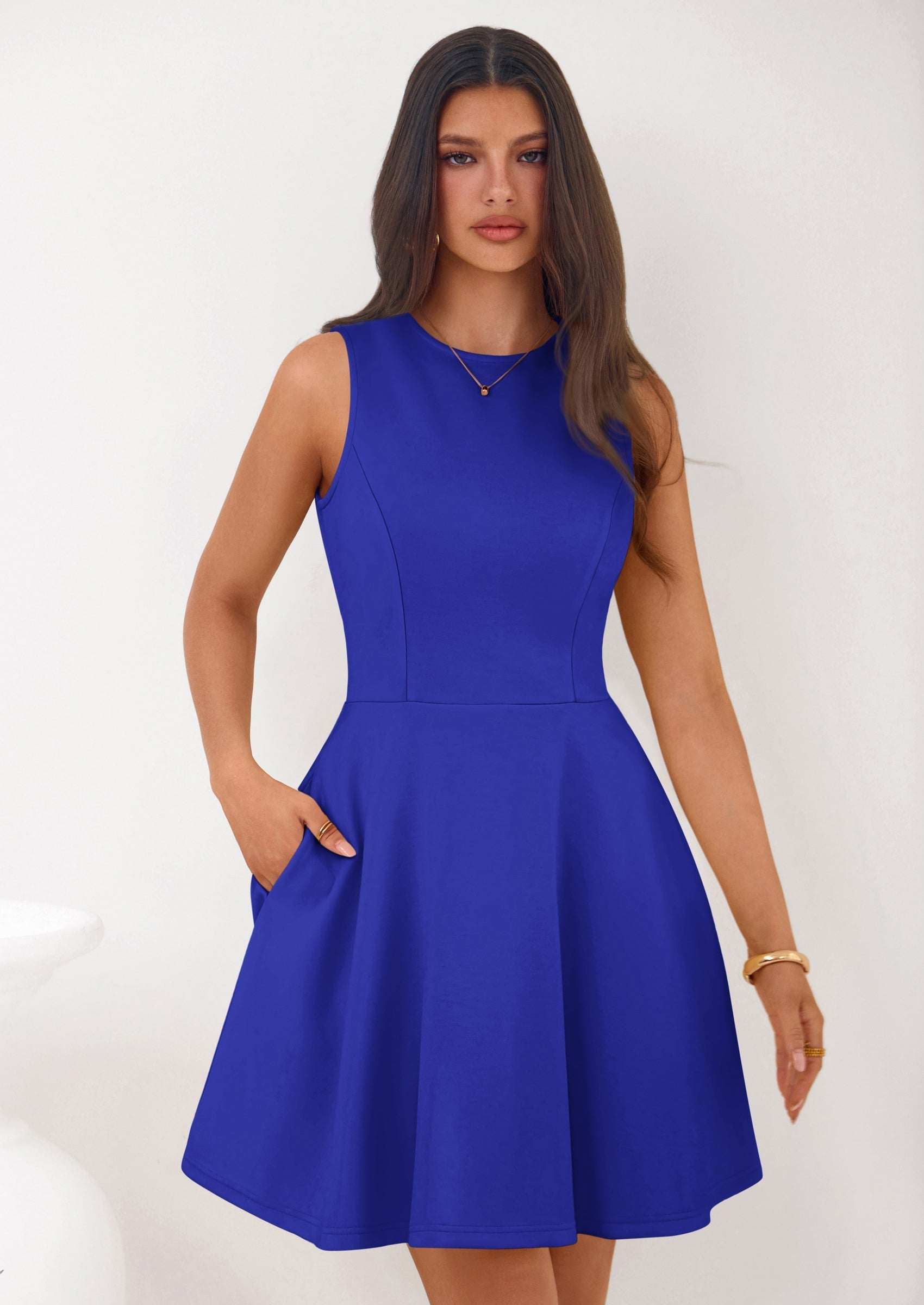 PRETTYGARDEN A Line Dresses for Women Elegant Classy Sleeveless Summer Short Tank Cocktail Party Spring Mini Dress