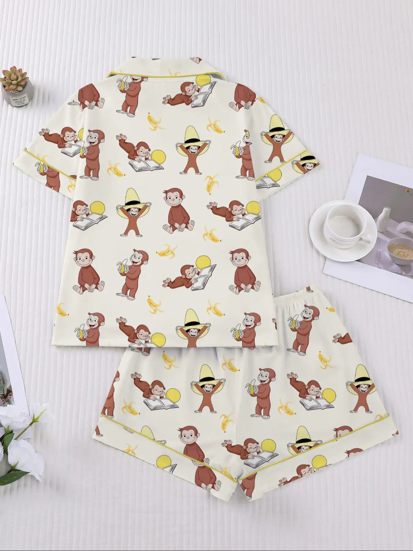 Women's Monkey Banana Print Sleepwear Set