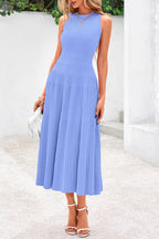 PRETTYGARDEN Spring Casual Dresses for Women Summer Business Work Midi Sleeveless A Line Pleated Cocktail Dress