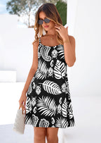 PRETTYGARDEN Women's Summer Dresses Casual Print Spaghetti Strap Sleeveless Sundress Beach Vacation Cover Ups