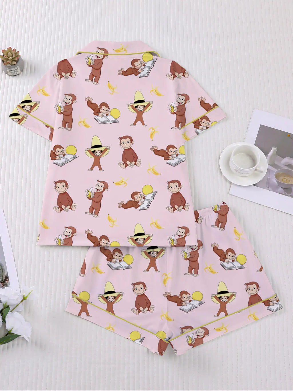 Women's Monkey Banana Print Sleepwear Set