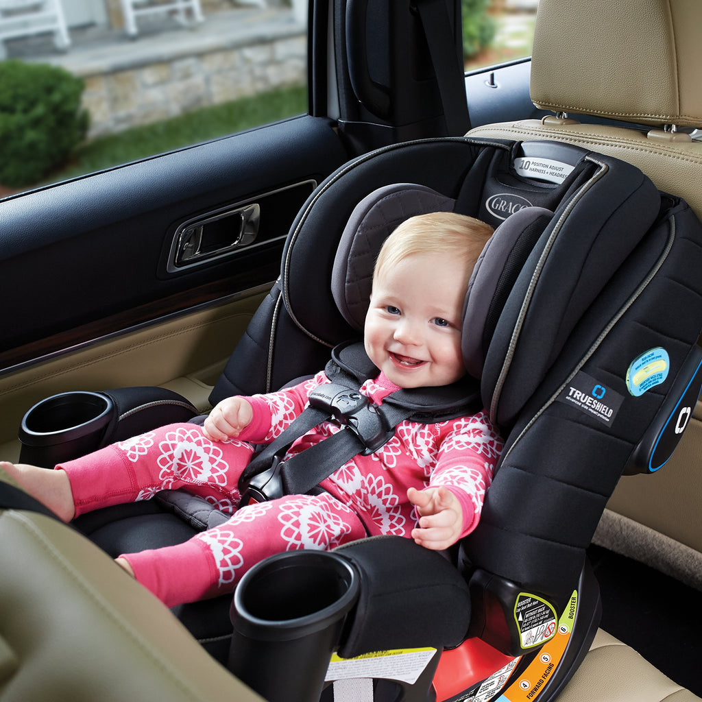 Graco 4Ever DLX 4-in-1 Car Seat, Charlie| Infant to Toddler Car Seat, with 10 Years of Use | Rear-Facing, Forward-Facing and Booster Modes | Safe, Comfortable and Convenient