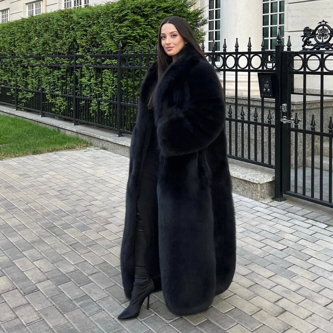 Women's Faux Long Coat Thicken Jackets Winter Warm Comfort Fashion Casual OL