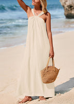 PRETTYGARDEN Womens Casual Long Summer Dresses Sleeveless Strappy Loose Flowy Beach Vacation Maxi Dress with Pockets