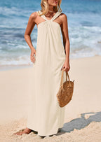 PRETTYGARDEN Womens Casual Long Summer Dresses Sleeveless Strappy Loose Flowy Beach Vacation Maxi Dress with Pockets
