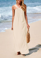 PRETTYGARDEN Womens Casual Long Summer Dresses Sleeveless Strappy Loose Flowy Beach Vacation Maxi Dress with Pockets