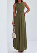 PRETTYGARDEN Womens Spring Dresses Casual Sleeveless Crewneck Aline Maxi Dress Stretch Tank Flowy Long Dresses