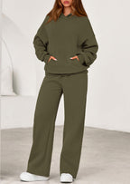 PRETTYGARDEN Women's 2 Piece Outfits Fall Sweatsuits Oversized Hoodies Wide Leg Sweatpants Tracksuits Lounge Matching Sets