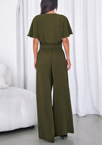 PRETTYGARDEN Women 2 Piece Summer Outfits Short Sleeve Strappy Top Wide Leg Pants Tracksuit Lounge Sets Beach Clothes