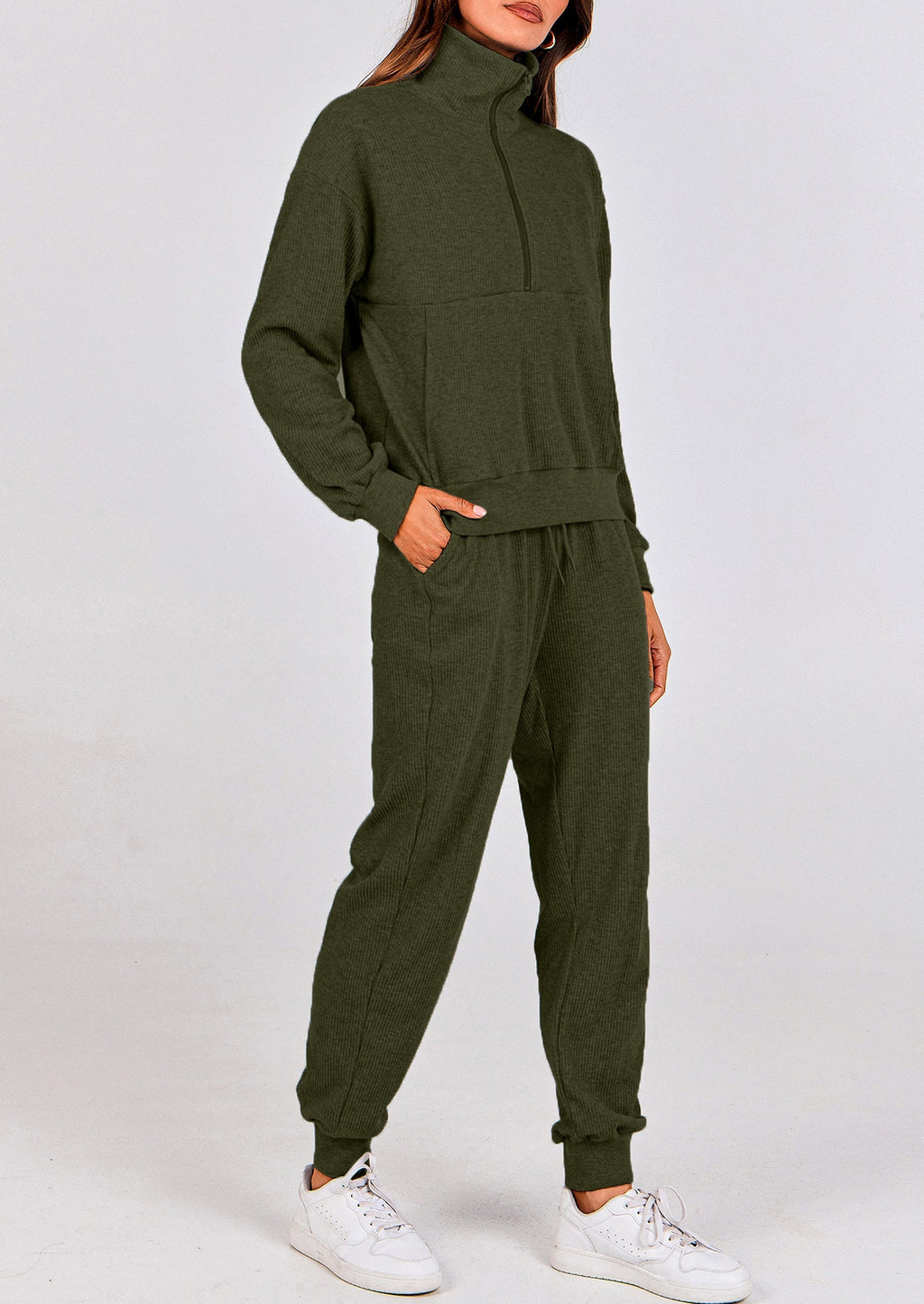 PRETTYGARDEN Women's Fall 2 Piece Lounge Sets Zip Up Sweatshirt Jogger Pants Sweat Track Suits Travel Outfit Winter Clothing