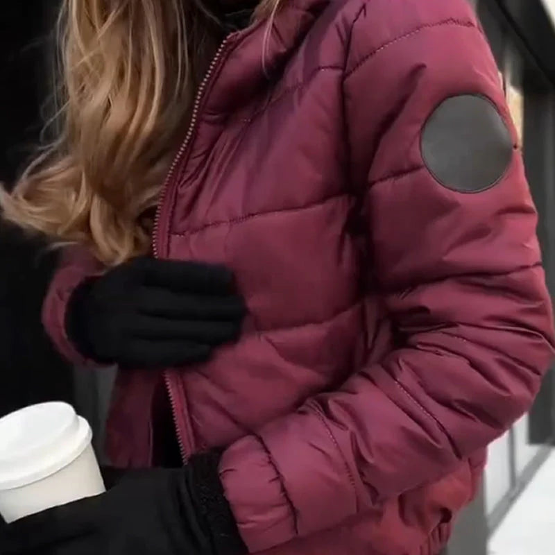 Damen lässige, warme Jacke mit Kapuze