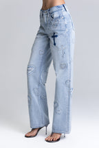 Aryanna Heart Cross Slim Wide