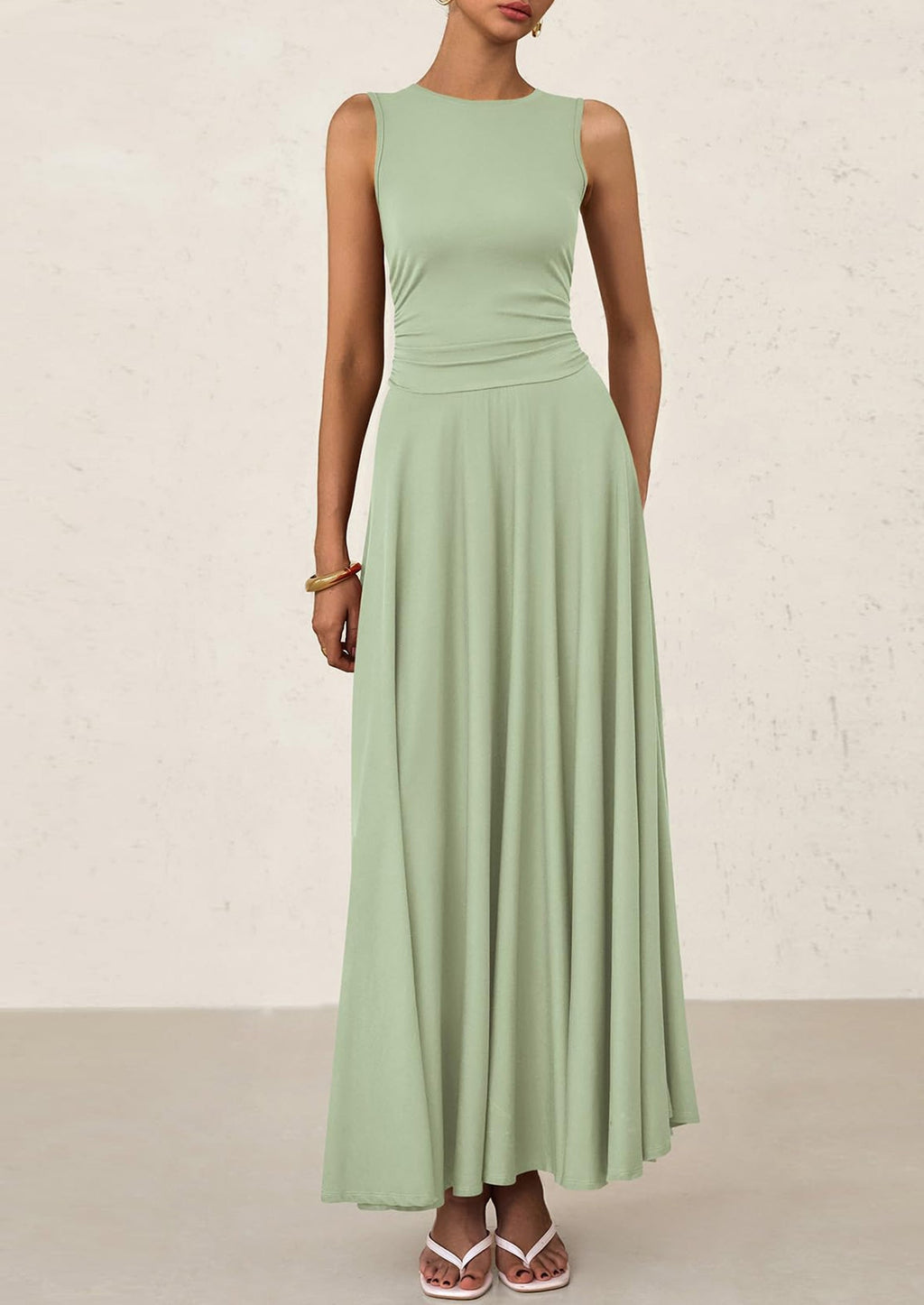 PRETTYGARDEN Womens Spring Dresses Casual Sleeveless Crewneck Aline Maxi Dress Stretch Tank Flowy Long Dresses