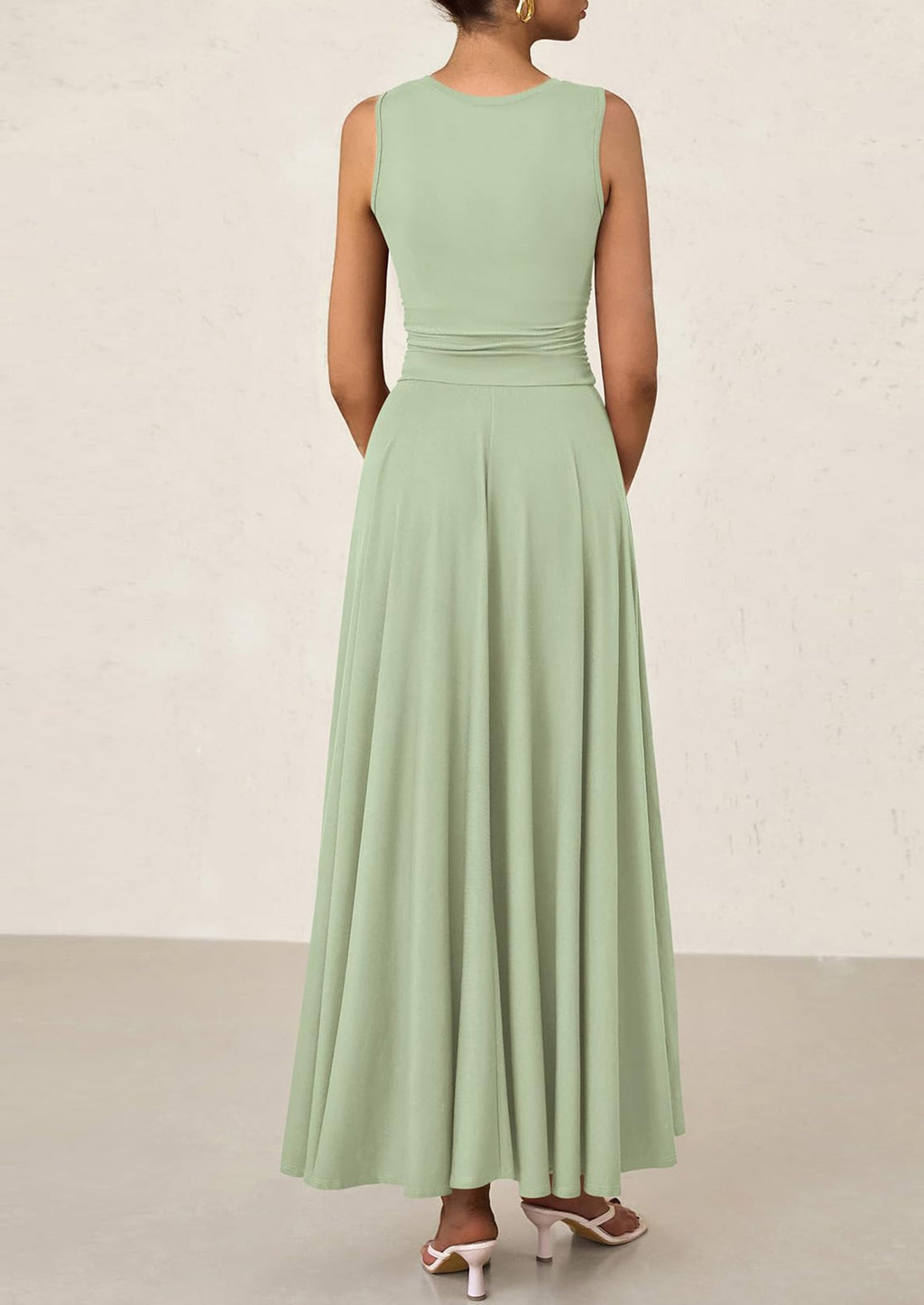 PRETTYGARDEN Womens Spring Dresses Casual Sleeveless Crewneck Aline Maxi Dress Stretch Tank Flowy Long Dresses
