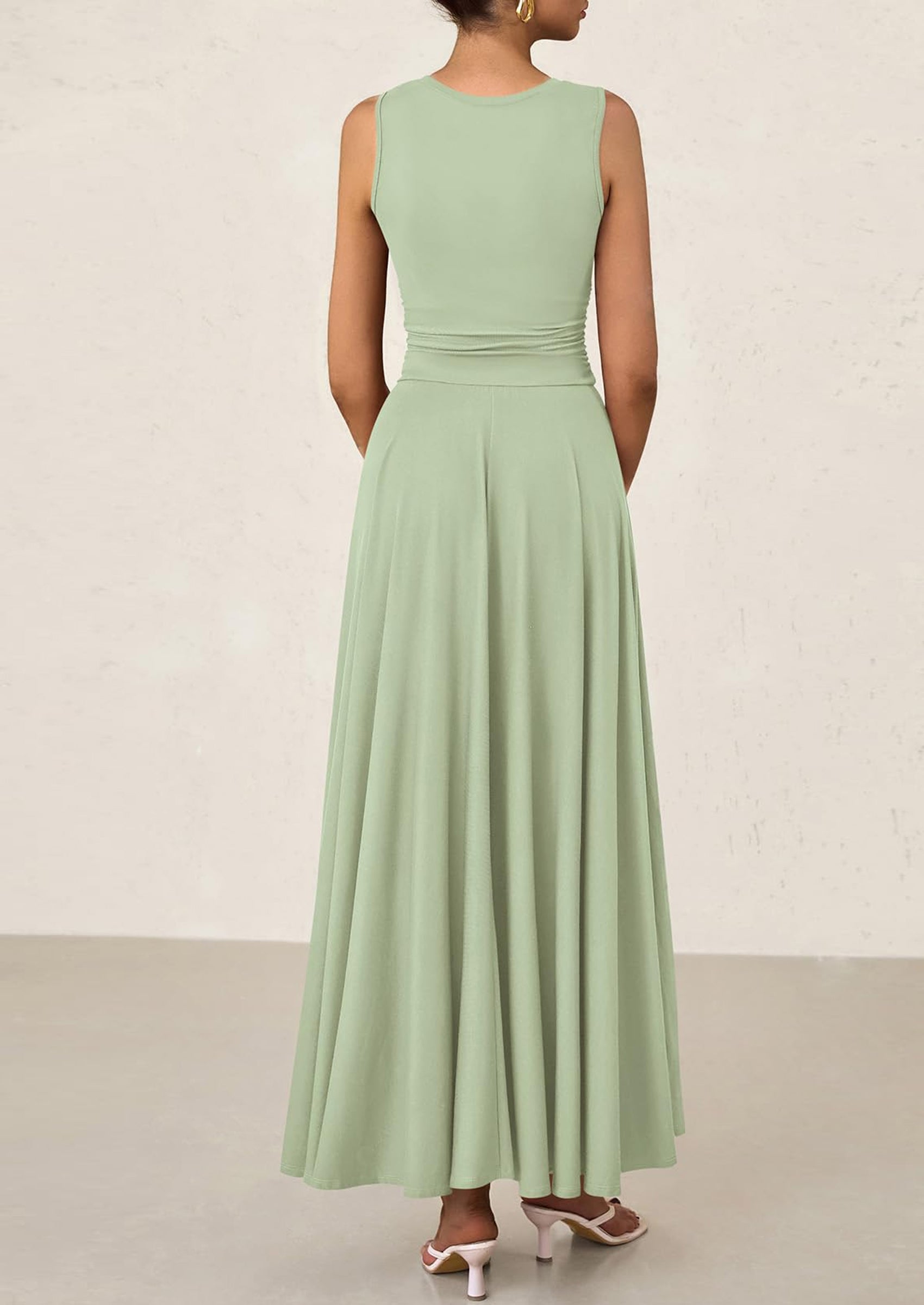 PRETTYGARDEN Womens Spring Dresses Casual Sleeveless Crewneck Aline Maxi Dress Stretch Tank Flowy Long Dresses