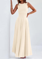 PRETTYGARDEN Womens Spring Dresses Casual Sleeveless Crewneck Aline Maxi Dress Stretch Tank Flowy Long Dresses