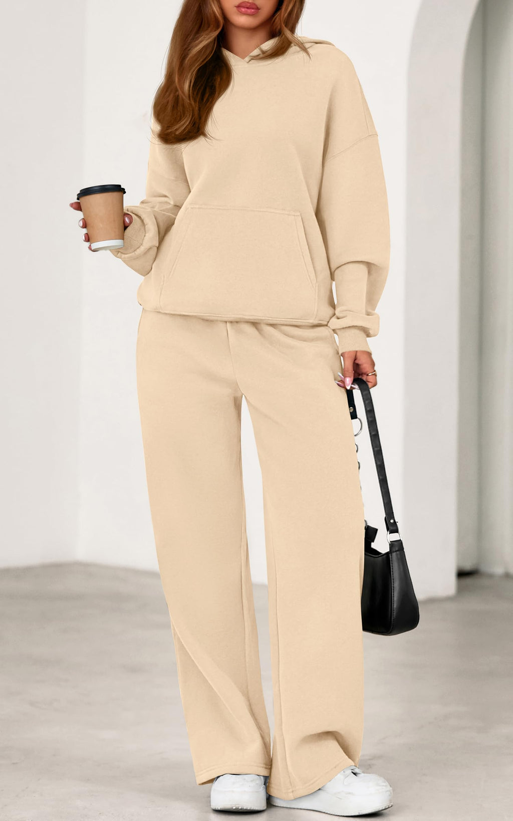 PRETTYGARDEN Women's 2 Piece Outfits Fall Sweatsuits Oversized Hoodies Wide Leg Sweatpants Tracksuits Lounge Matching Sets