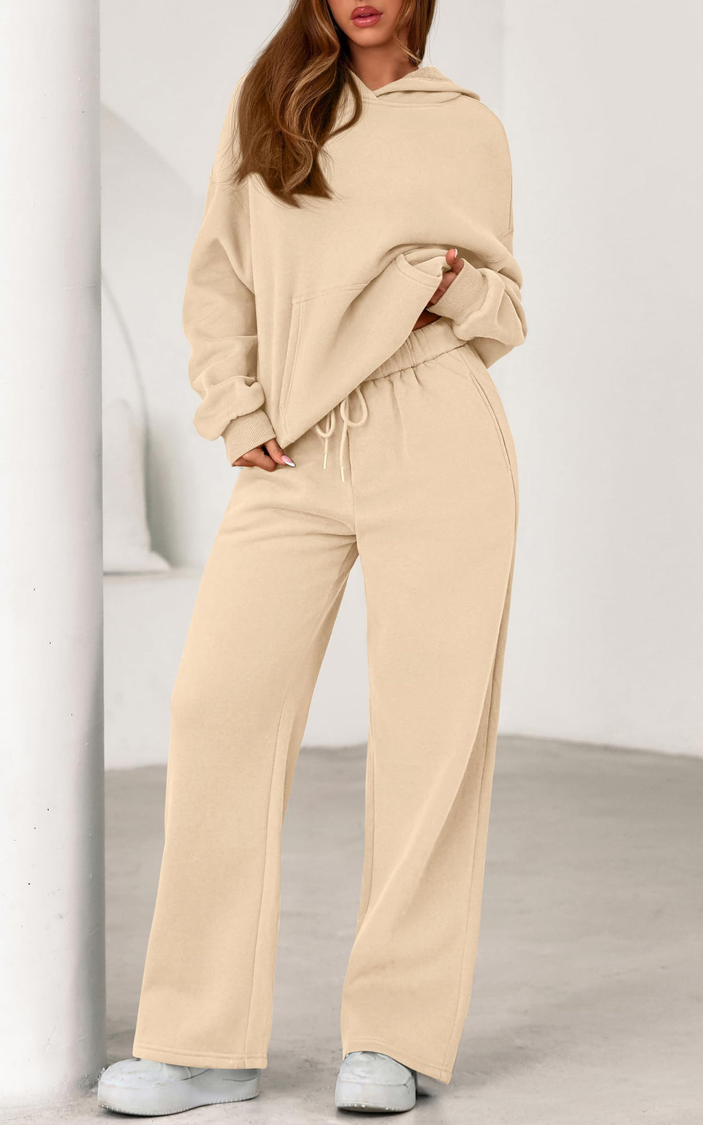 PRETTYGARDEN Women's 2 Piece Outfits Fall Sweatsuits Oversized Hoodies Wide Leg Sweatpants Tracksuits Lounge Matching Sets