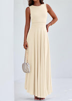 PRETTYGARDEN Womens Spring Dresses Casual Sleeveless Crewneck Aline Maxi Dress Stretch Tank Flowy Long Dresses
