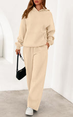 PRETTYGARDEN Women's 2 Piece Outfits Fall Sweatsuits Oversized Hoodies Wide Leg Sweatpants Tracksuits Lounge Matching Sets