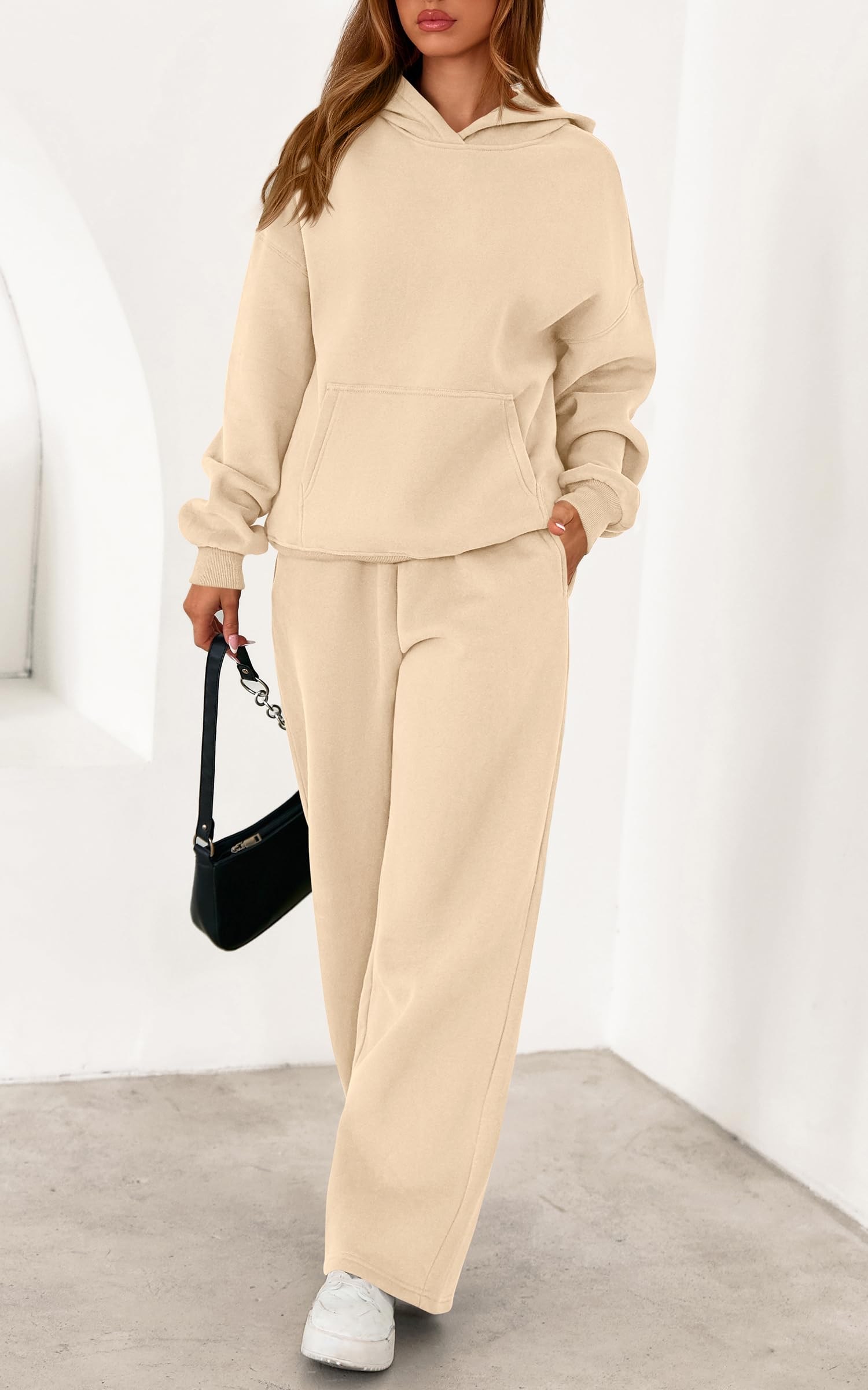 PRETTYGARDEN Women's 2 Piece Outfits Fall Sweatsuits Oversized Hoodies Wide Leg Sweatpants Tracksuits Lounge Matching Sets