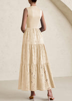 PRETTYGARDEN Dresses for Women Casual Eyelet Sleeveless Wedding Guest Maxi Dress Tank Top Sundress with Pockets
