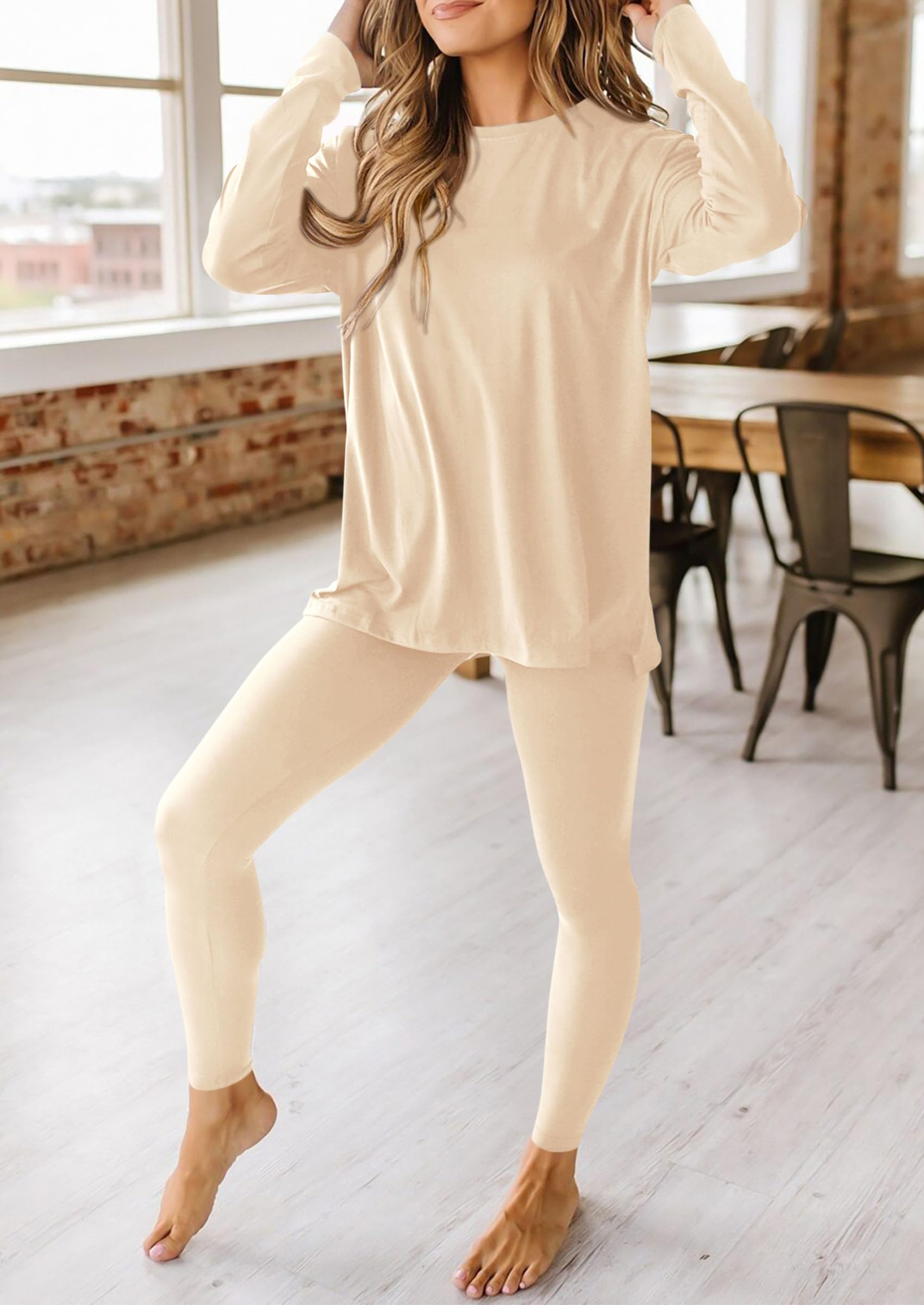 PRETTYGARDEN 2 Piece Outfits Casual Long Sleeve Tunic Tops Legging Pants Lounge Sets Sweatsuits