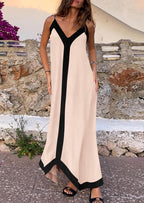 PRETTYGARDEN Women's Flowy Maxi Dress Summer Sleeveless V Neck Spaghetti Strap Elegant Wedding Party Dresses