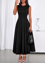 PRETTYGARDEN Sleeveless Crewneck Summer Maxi Dresses for Women Elegant Classy Semi Formal A Line Modest Party Dress