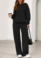 PRETTYGARDEN Women's 2 Piece Outfits Fall Sweatsuits Oversized Hoodies Wide Leg Sweatpants Tracksuits Lounge Matching Sets