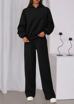 PRETTYGARDEN Womens Sweatsuits 2 Piece Set Casual Winter Long Sleeve Hoodie Loose Wide Leg Sweatpants Fall Tracksuit