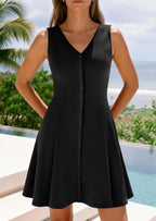 PRETTYGARDEN Short Summer Dresses for Women Casual A Line V Neck Vacation Beach Dress