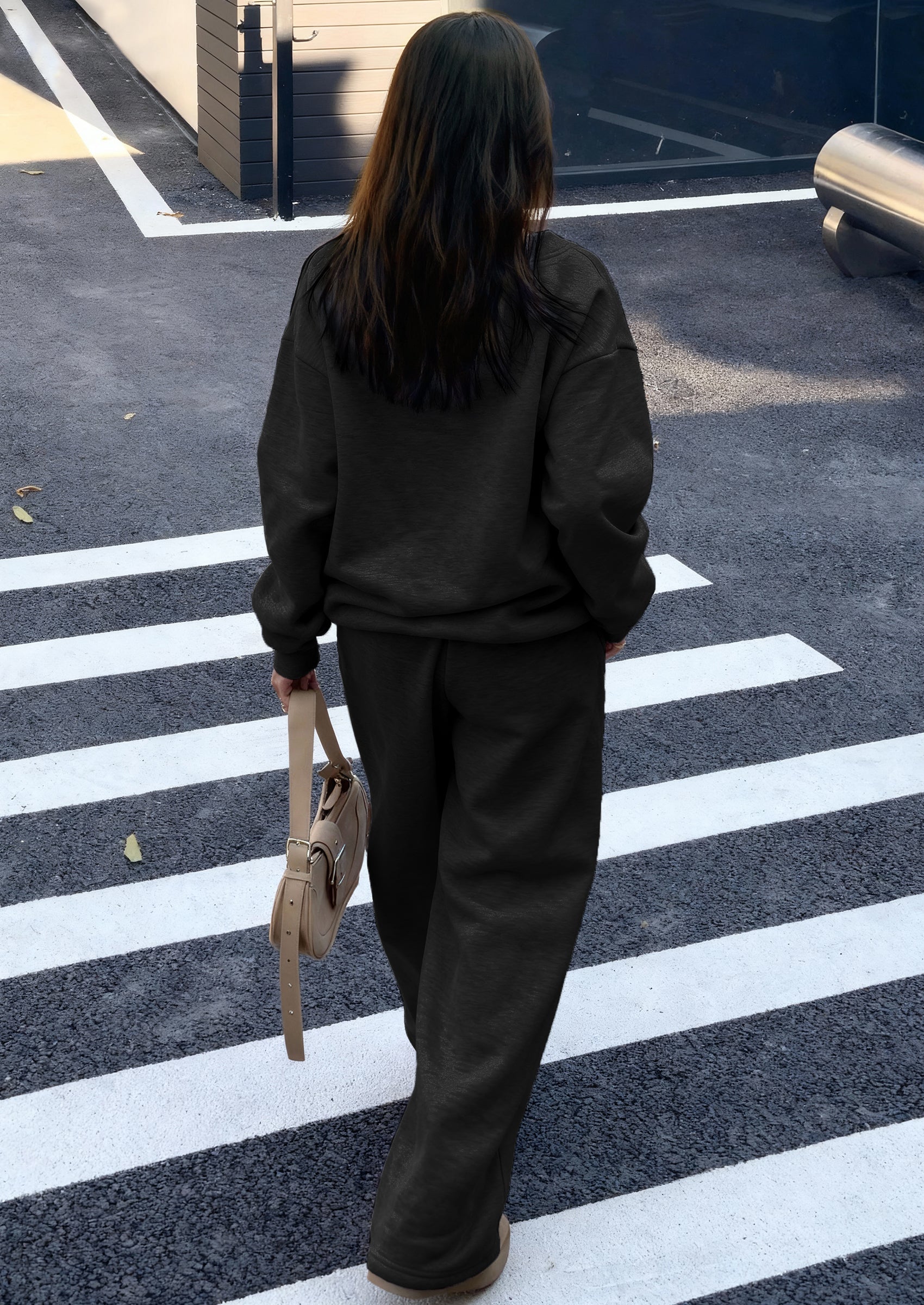 PRETTYGARDEN Casual Winter Two Piece Sets for Women V Neck Sweatshirt Loose Wide Leg Pants Tracksuit Knit Fall Outfits