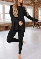 PRETTYGARDEN 2 Piece Outfits Casual Long Sleeve Tunic Tops Legging Pants Lounge Sets Sweatsuits