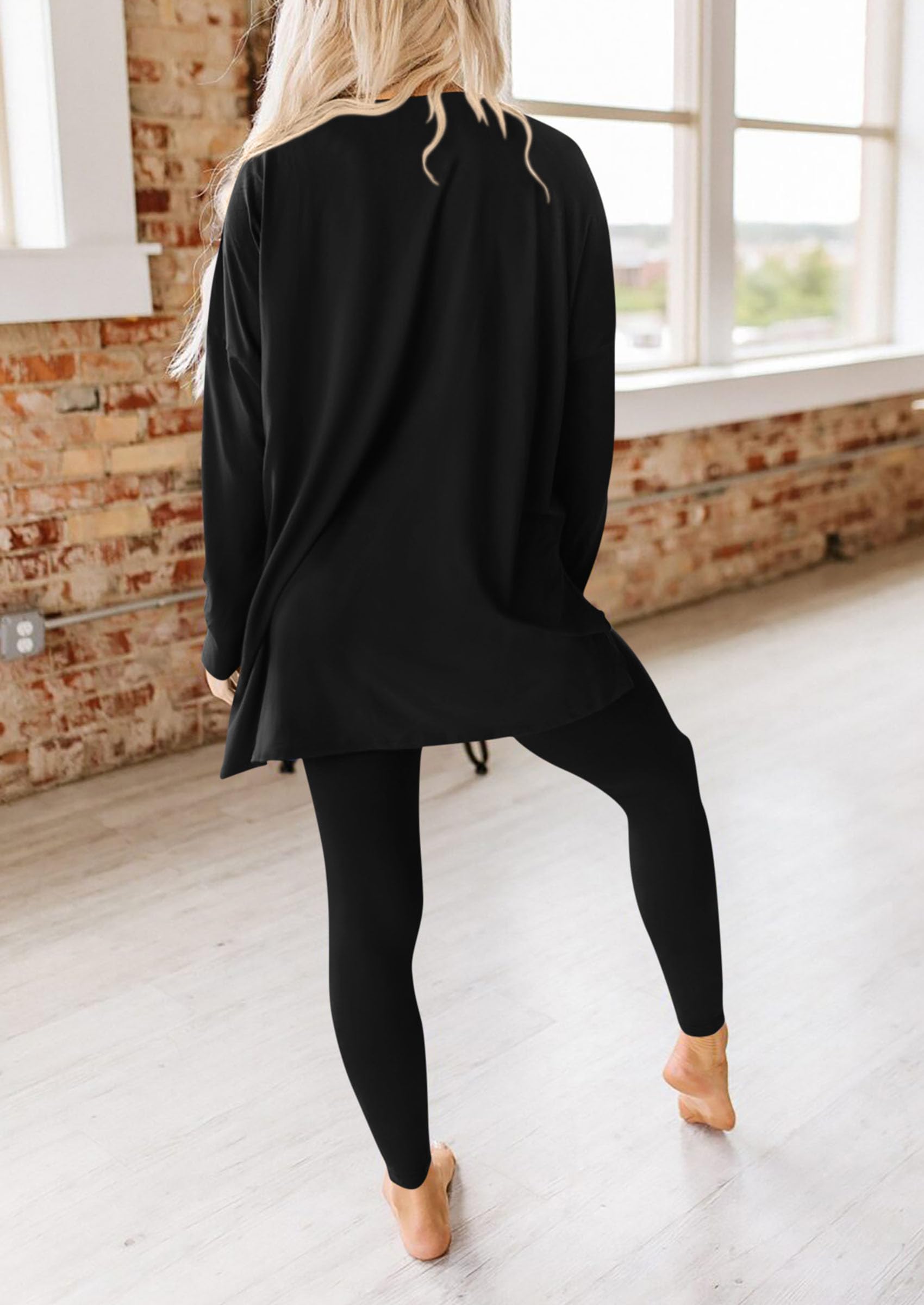 PRETTYGARDEN 2 Piece Outfits Casual Long Sleeve Tunic Tops Legging Pants Lounge Sets Sweatsuits