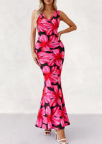 PRETTYGARDEN Women's Summer Cowl Neck Floral Maxi Dress Sleeveless Bodycon Beach Vacation Long Party Wedding Guest Dresses