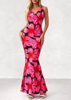 PRETTYGARDEN Women's Summer Cowl Neck Floral Maxi Dress Sleeveless Bodycon Beach Vacation Long Party Wedding Guest Dresses