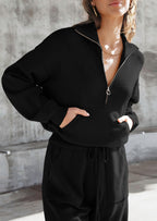 PRETTYGARDEN Women's 2 Piece Sweater Set Pullover Zip Up Sweatshirt Jogger Sweatpants Tracksuit Casual Outfit