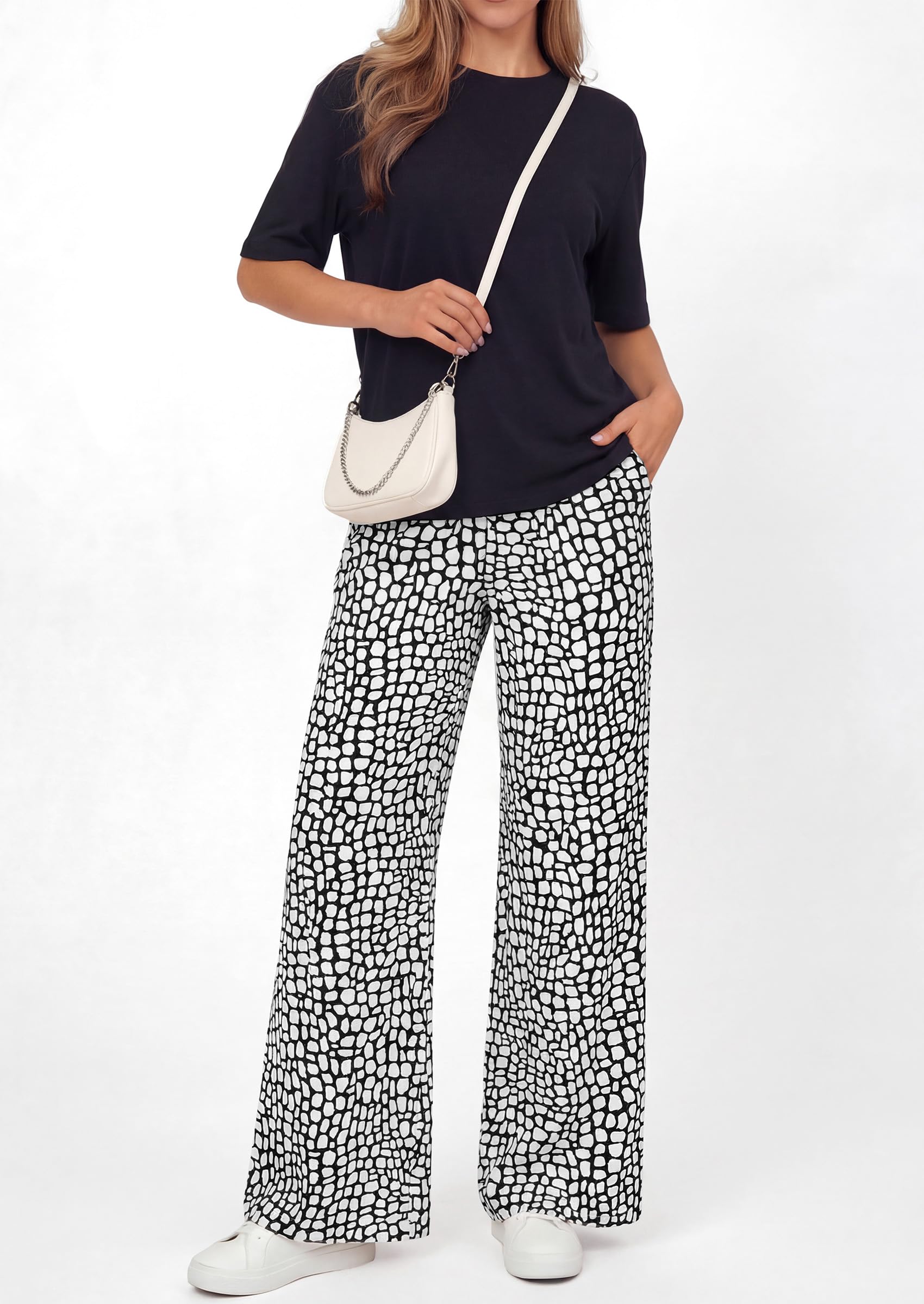 PRETTYGARDEN Women's 2 Piece Lounge Sets Summer Casual Short Sleeve Tops Leopard Flowy Pants Pajamas Vacation Travel Outfits