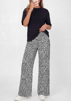 PRETTYGARDEN Women's 2 Piece Lounge Sets Summer Casual Short Sleeve Tops Leopard Flowy Pants Pajamas Vacation Travel Outfits