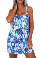 PRETTYGARDEN Women's Summer Dresses Casual Print Spaghetti Strap Sleeveless Sundress Beach Vacation Cover Ups