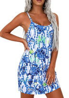PRETTYGARDEN Women's Summer Dresses Casual Print Spaghetti Strap Sleeveless Sundress Beach Vacation Cover Ups