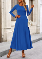 PRETTYGARDEN 2 Piece Casual Ribbed Knit Long Sleeve Crop Tops Maxi Flowy Skirts Matching Sets