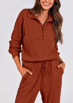 PRETTYGARDEN Women's Fall 2 Piece Lounge Sets Zip Up Sweatshirt Jogger Pants Sweat Track Suits Travel Outfit Winter Clothing