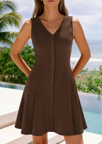 PRETTYGARDEN Short Summer Dresses for Women Casual A Line V Neck Vacation Beach Dress