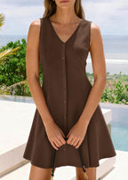 PRETTYGARDEN Short Summer Dresses for Women Casual A Line V Neck Vacation Beach Dress